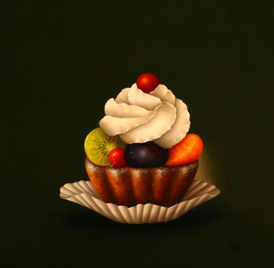 "Fruit Pastry" Contemporary Dutch Fine Realist Painting of Still-Life Pastry