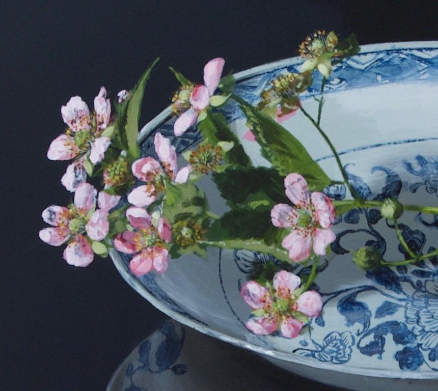''Chinese Plate with Blackberryblossom'' Contemporary Still Life Porcelain 1