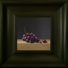 "Purple Grapes" Contemporary Fine Dutch Realist Still-Life Painting of Fruit