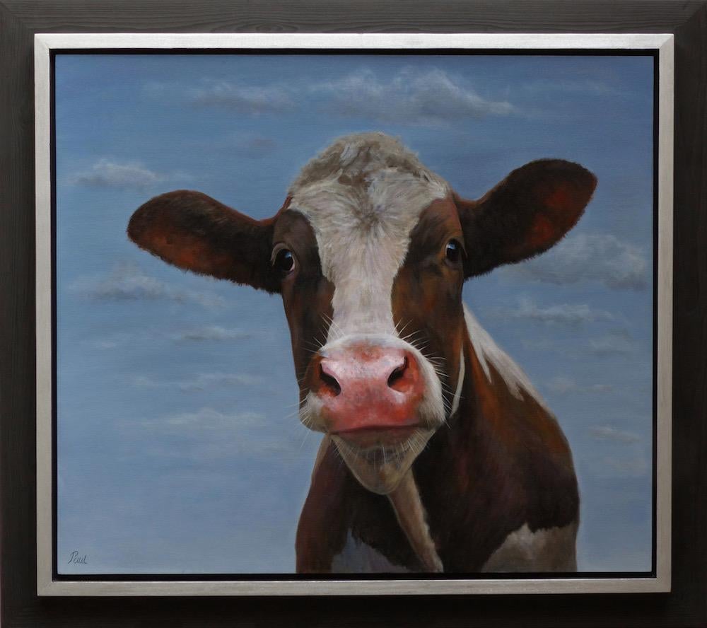 Paul Jansen Animal Painting - "Summer" Contemporary Dutch Oil Painting of a Cow