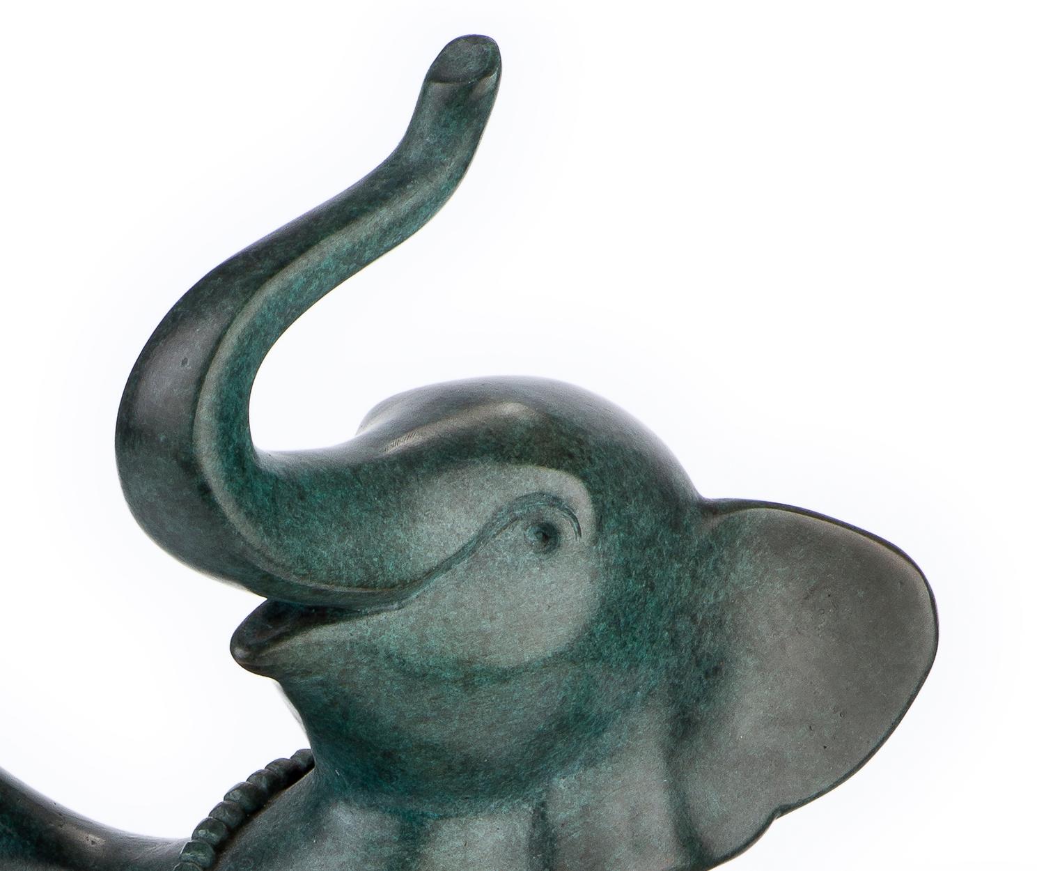 ''Pearl Necklace'', Contemporary Bronze Sculpture Portrait of an Elephant 1