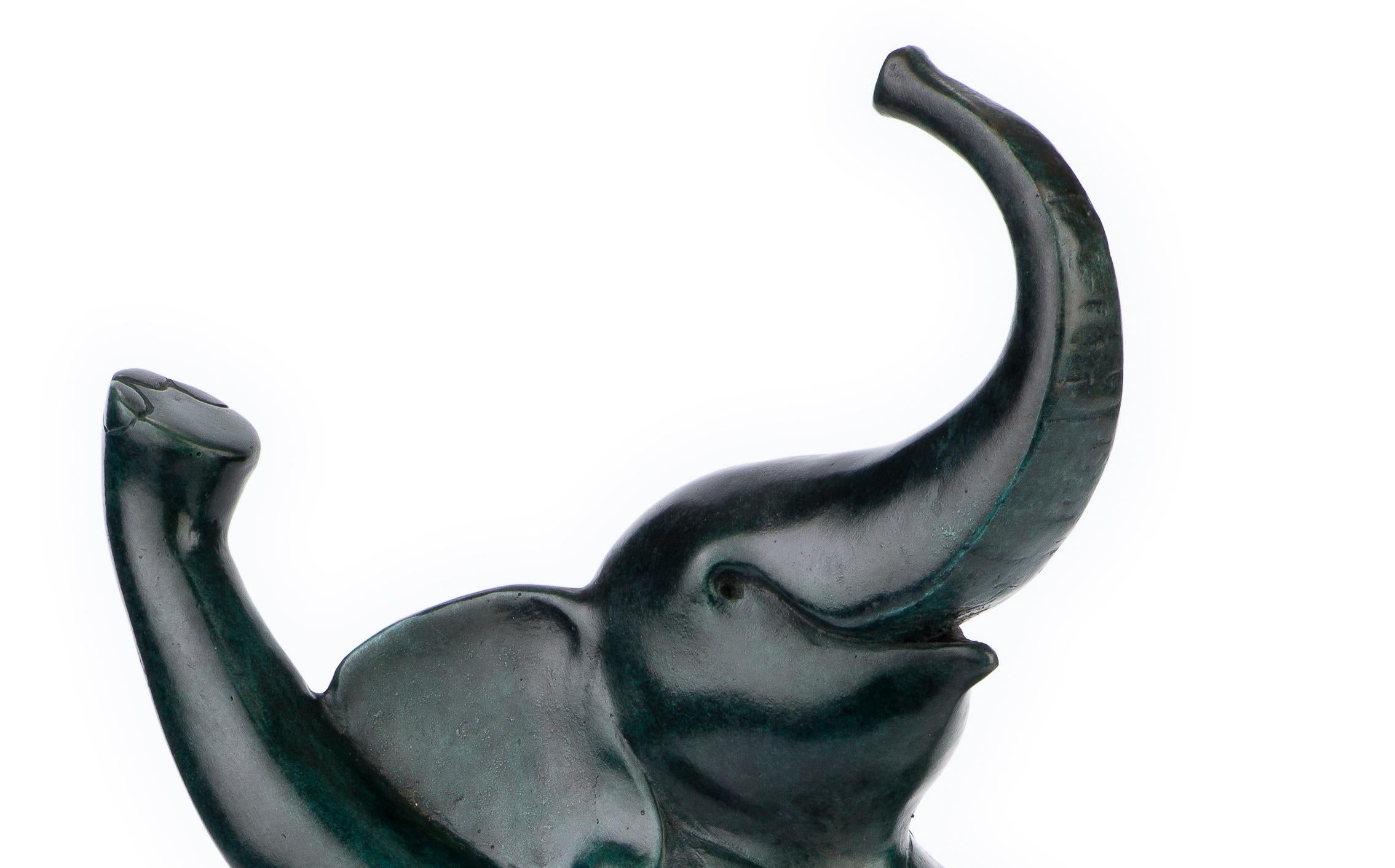 ''Danseur'', Contemporary Bronze Sculpture Portrait of a Dancing Elephant 1