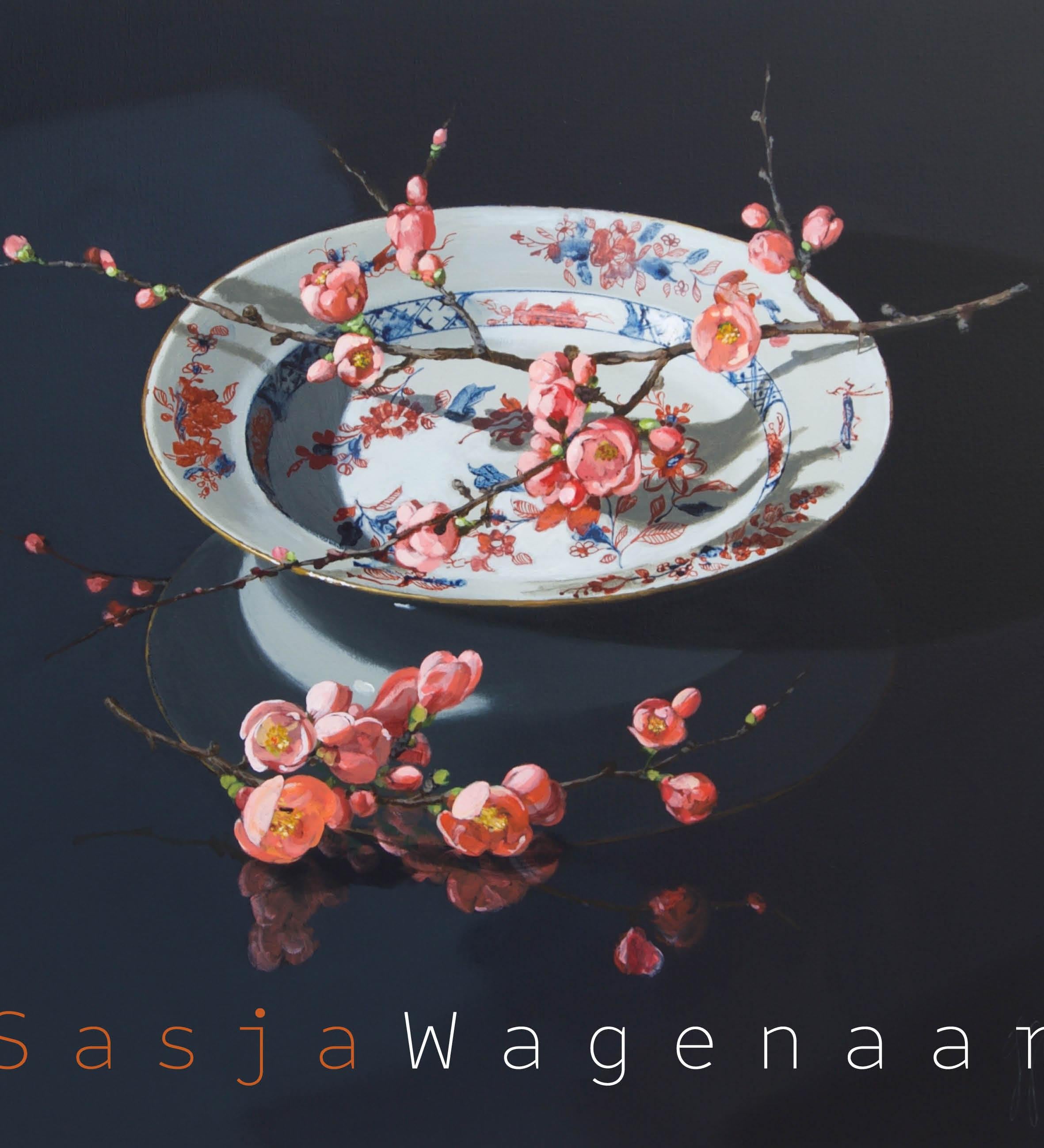 ''Orange with Pink Quince (dark)'' Contemporary Still-Life of Chinese Porcelain 7