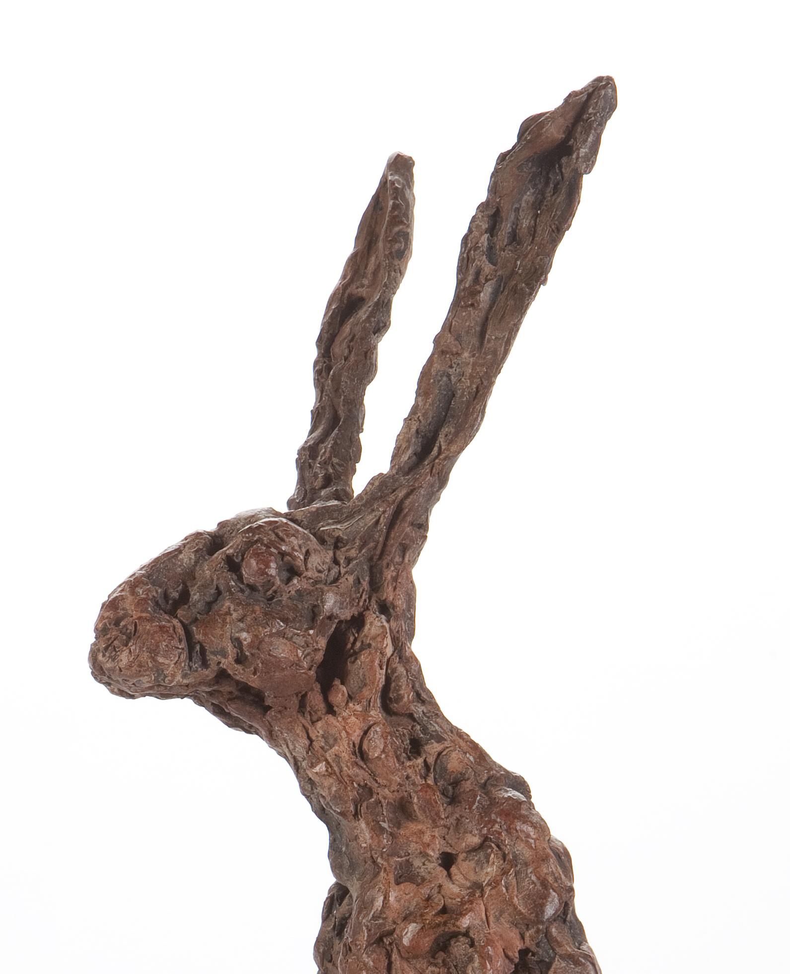 ''Hare Madame'', Contemporary Bronze Sculpture Portrait of a Hare 3