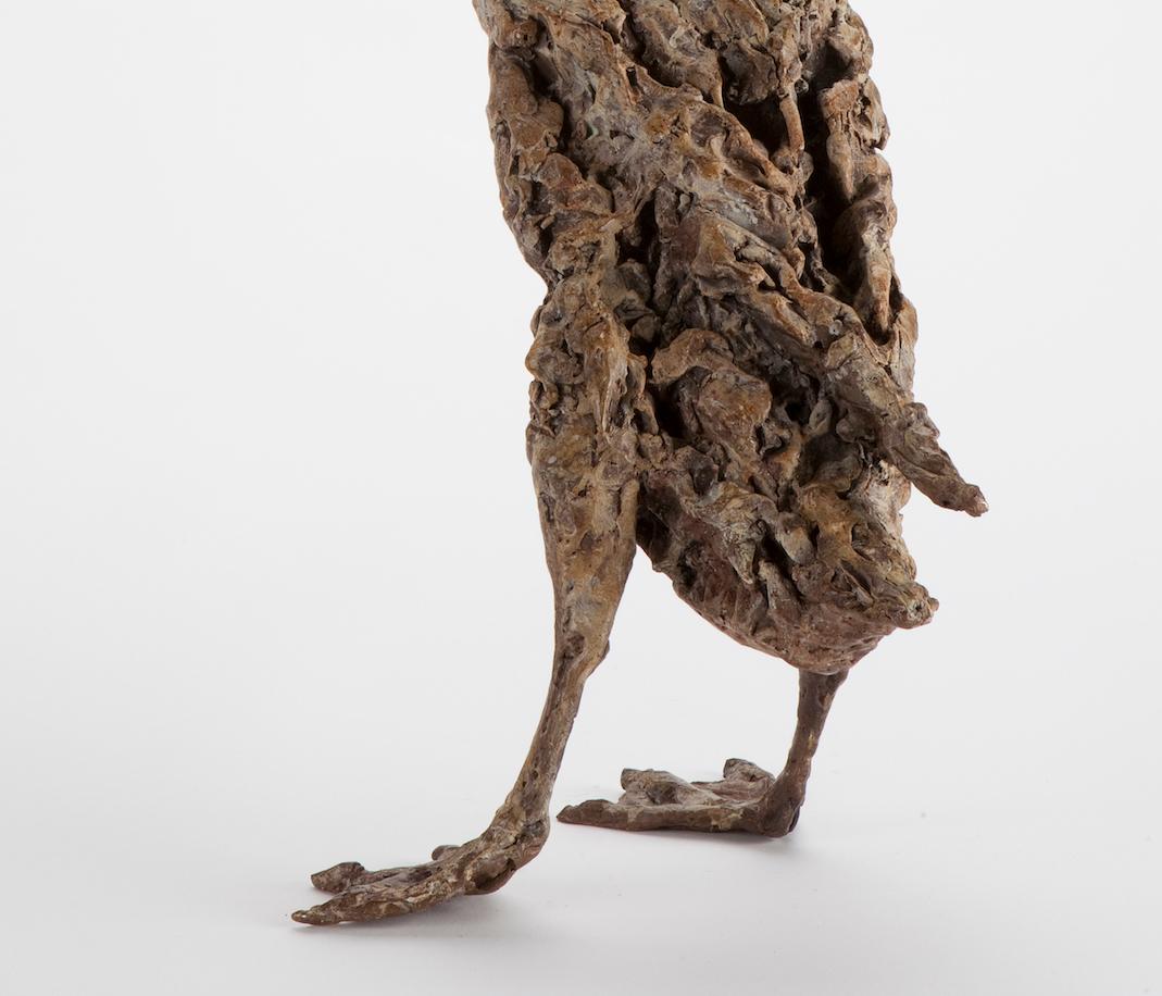 ''Mother Duck'', Contemporary Bronze Sculpture Portrait of a Indian Runner Duck - Gold Figurative Sculpture by Ans Zondag