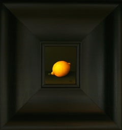 "Limón" Pintura holandesa contemporánea realista de bodegón con fruta