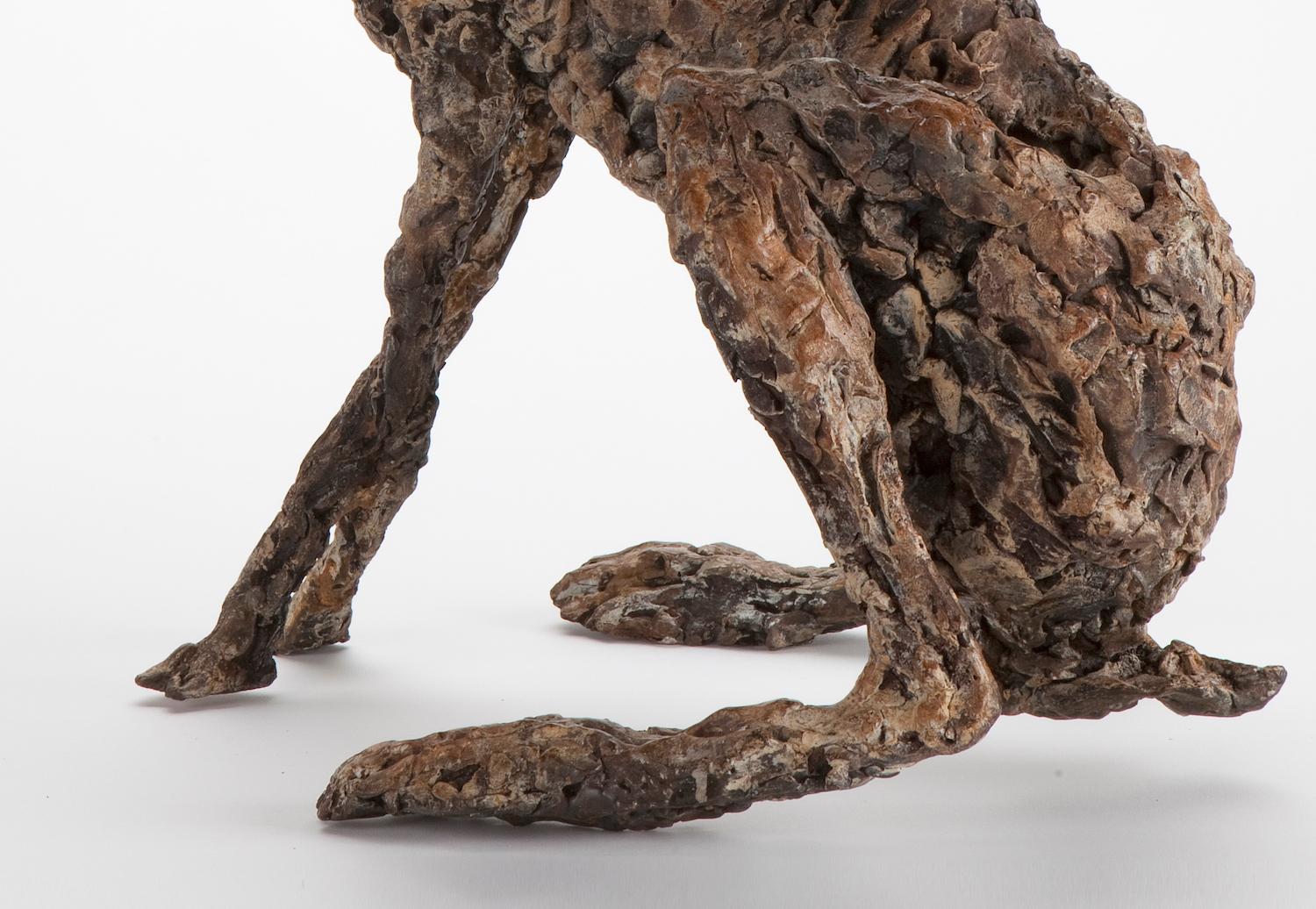 ''Hare Ecoutez'', Contemporary Bronze Sculpture Portrait of a Hare 9