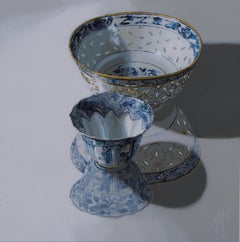 « Two reflected in the Light » (Deux reflets dans la lumière):: nature morte contemporaine avec porcelaine chinoise