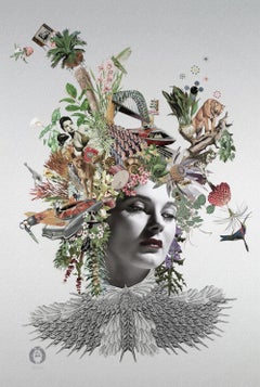 ''Isabella'' Stampa giclée in edizione limitata di un collage surrealista, Marta Toren
