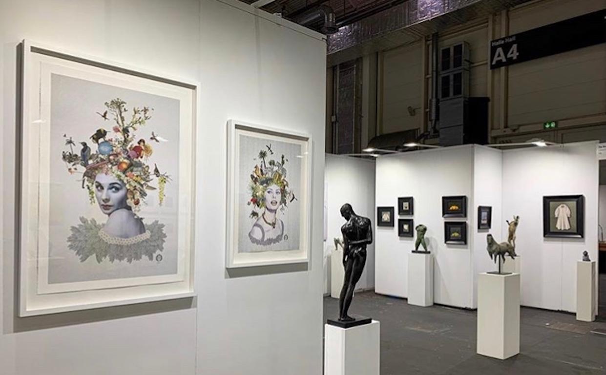 ''Eliza'' Impresión en edición limitada de collage surrealista con cristal francés en venta 6