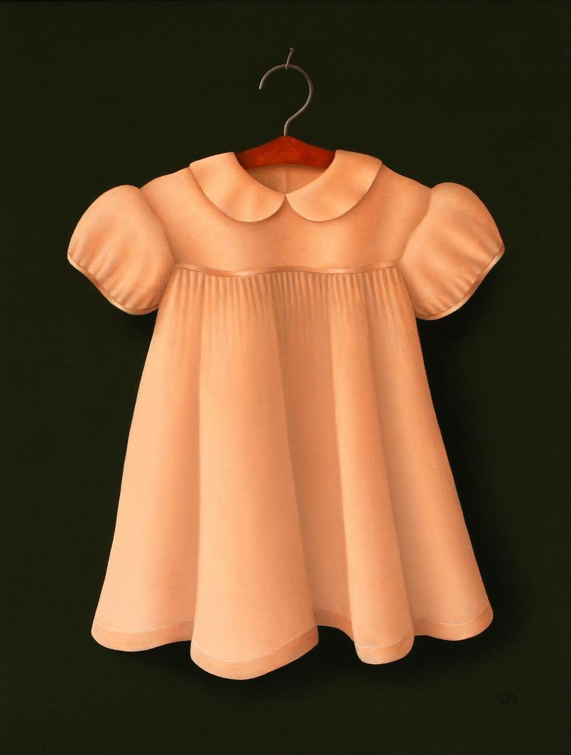 René Smoorenburg  Figurative Painting - “Pink Dress” Contemporary Fine Realist Still-Life Painting of Pink Dress