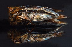 "Sprats" Dutch Still-Life Painting of Sprats, Fish