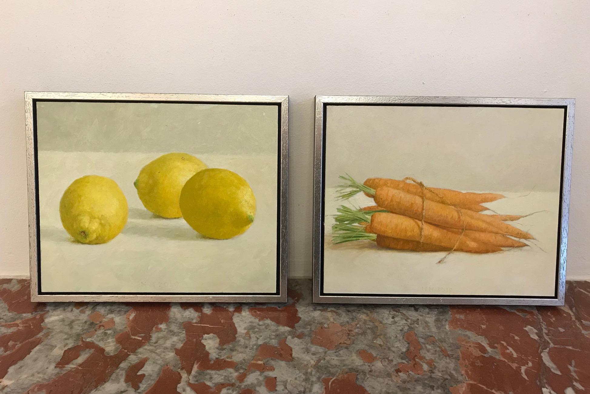 ''Lemons'' Contemporary Dutch Still Life Painting of Fruit, Lemons 2