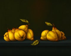 “Pears” Contemporary Fine Realist Still-Life Painting of Pears, Fruit