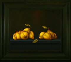“Pears” Contemporary Fine Realist Still-Life Painting of Pears, Fruit