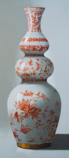 ''Vase with Pomegranates'' Contemporary Dutch Still-Life of Chinese Porcelain 