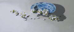 ''Quince on Porcelain Light'', Contemporary Still Life Porcelain and Quince