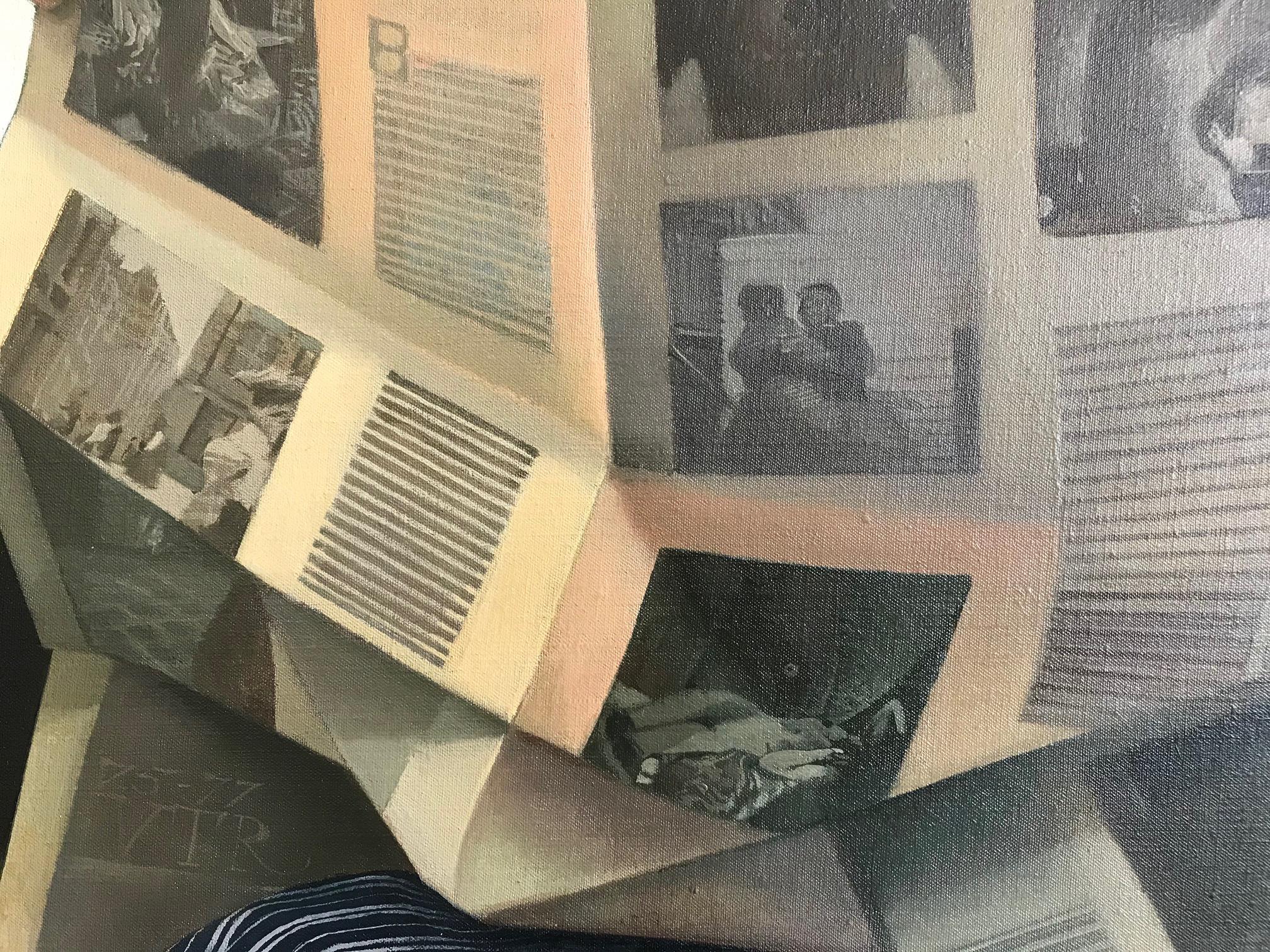 ''Giornale Breitner'' Ritratto contemporaneo di donna con giornale Breitner in vendita 2