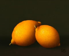 “Lemons” Contemporary Fine Realist Still-Life Painting of Lemons, Fruit