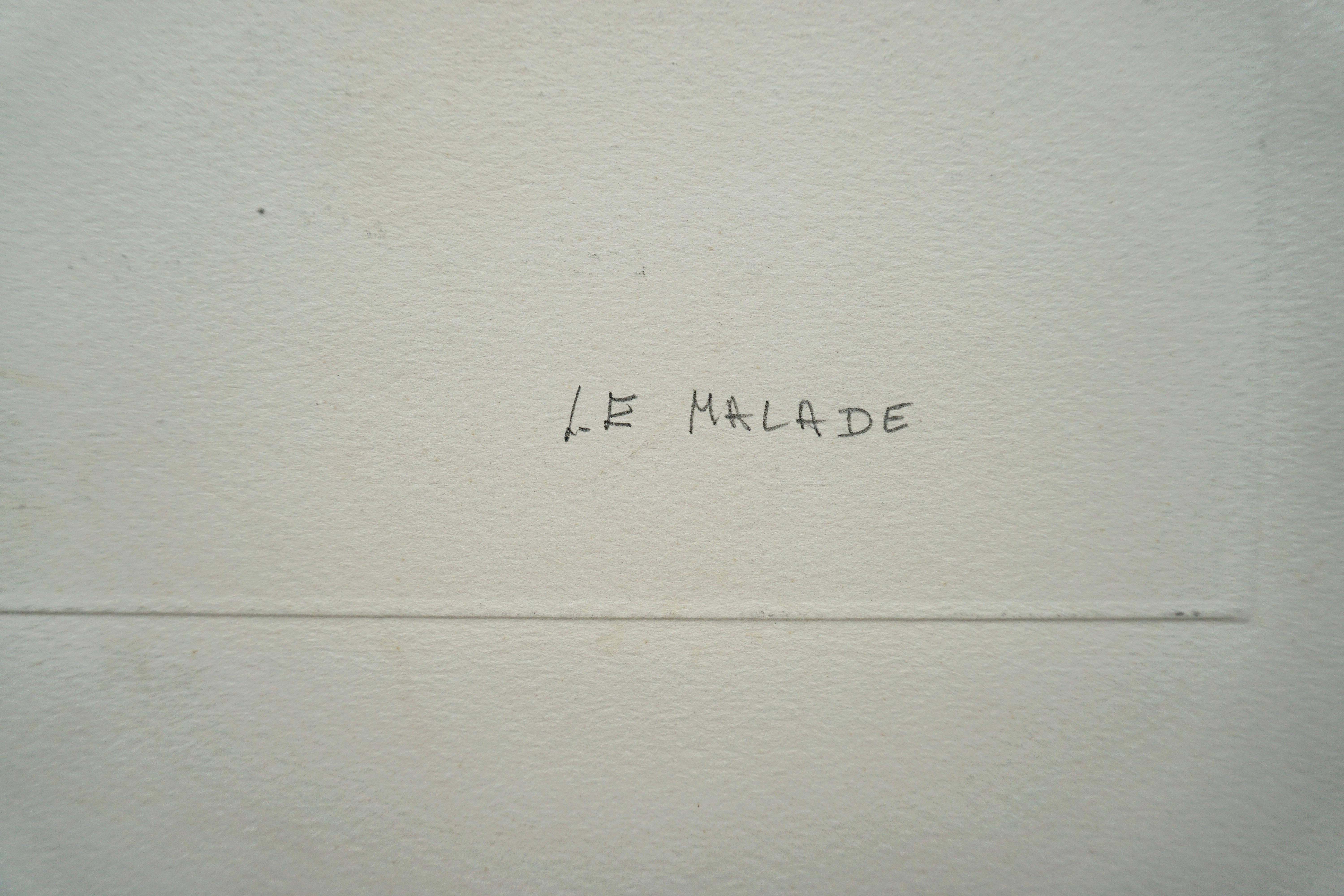 Le Malade - Beige Interior Art by René Genis