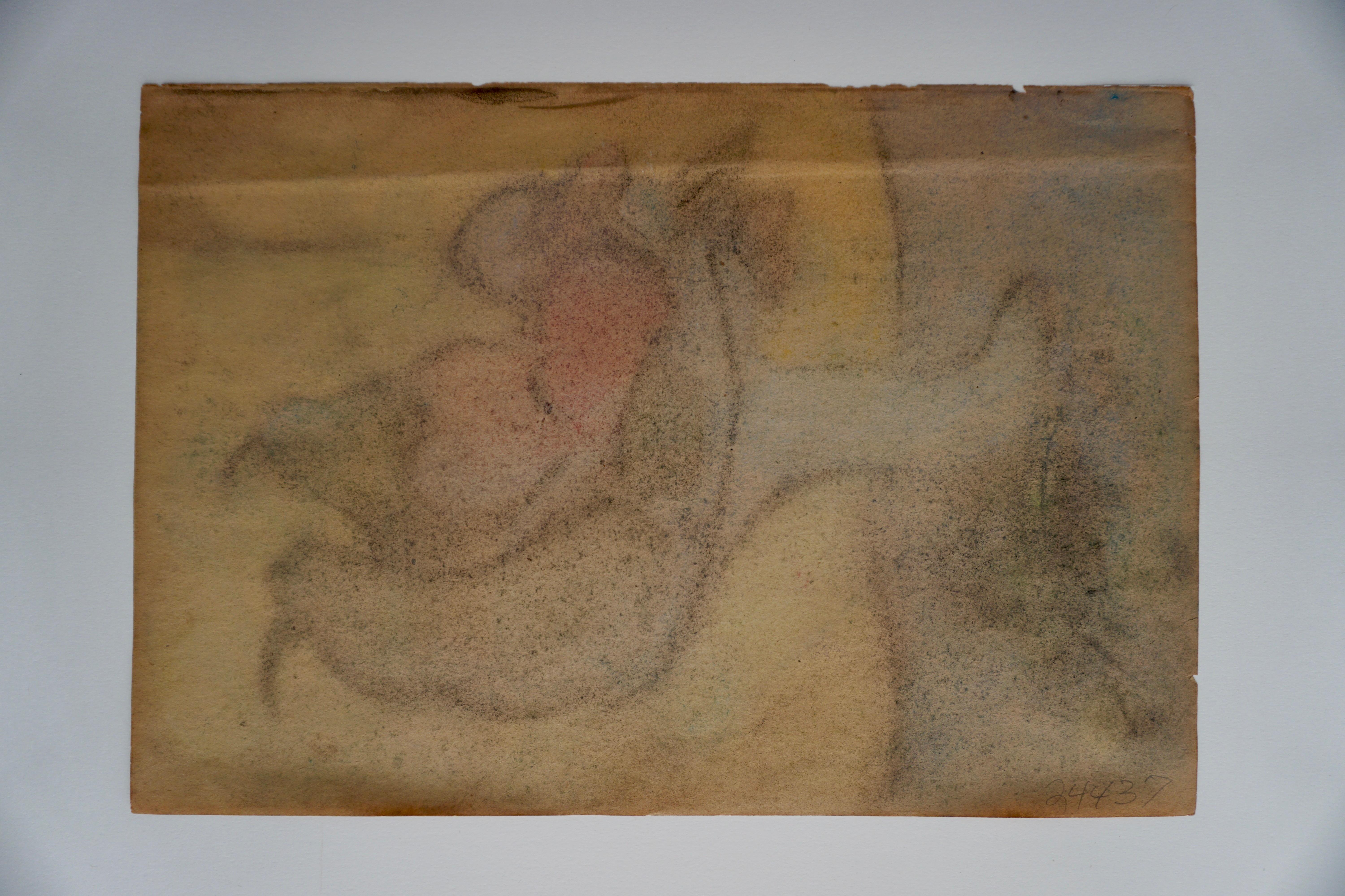 Mandolina y fruta - Painting Abstracto de Jaled Muyaes (a.k.a. 