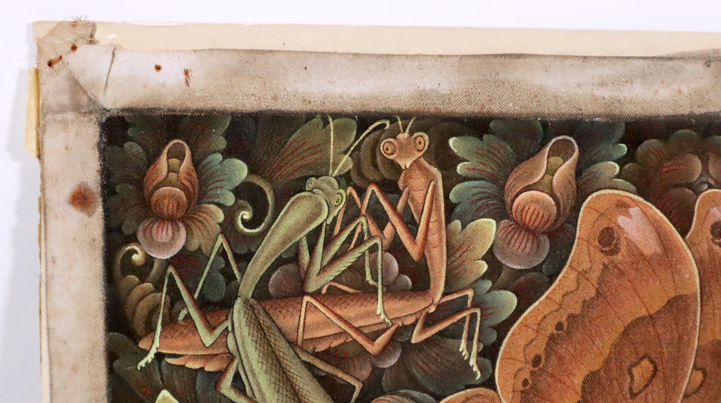 Balinese painting of the insect world Indonesian art from Peliatan Ubud Bali 2