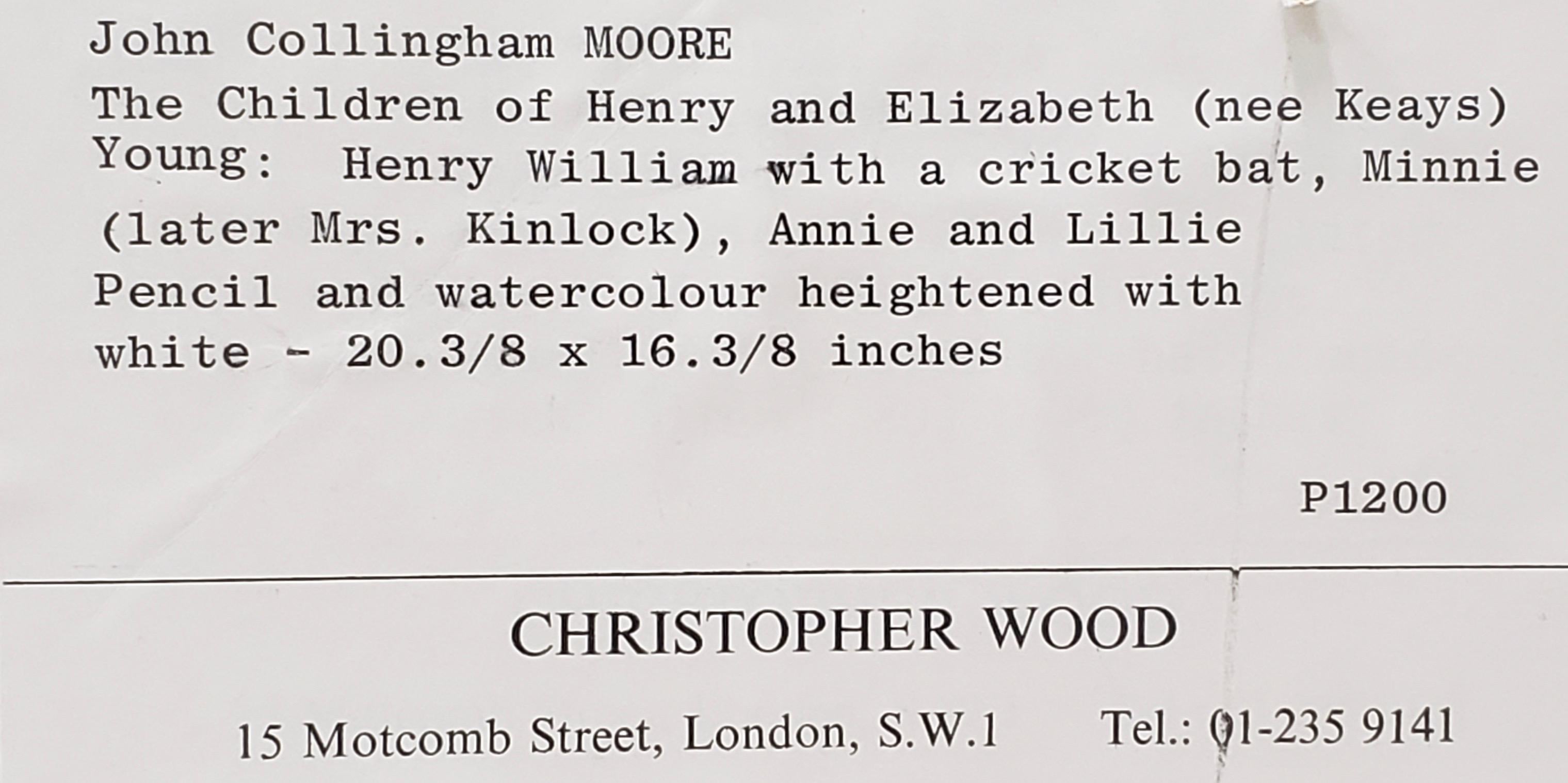 John Collingham Moore: „Kinder von Henry und Elizabeth Young“, Aquarell, um 1860 im Angebot 9