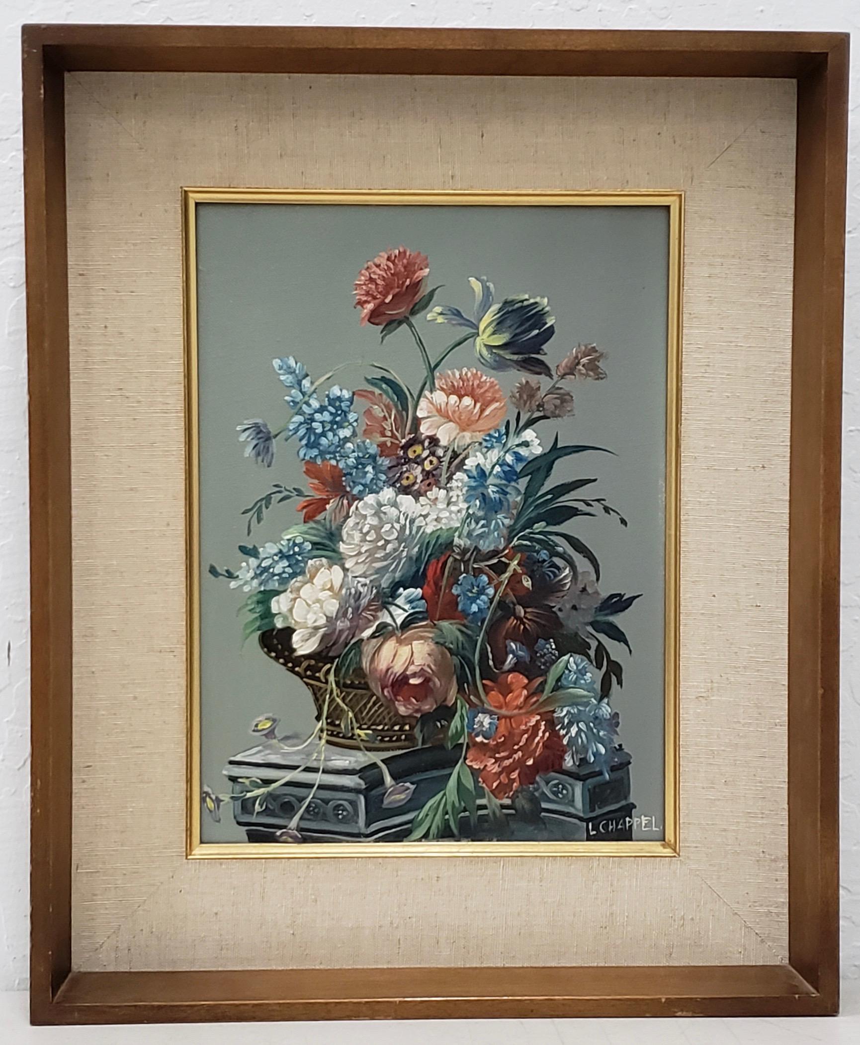 Louis Emiel Chappel (1888-1963) Nature morte florale II, peinture à l'huile, vers les années 1950

Magnifique bouquet de fleurs en forme de panier complet sur un piédestal par l'artiste classé Louis Chappel.

Huile originale sur toile. Dimensions :