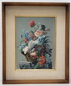 Louis Emiel Chappel (1888-1963) "Floral Still Life II" Original Painting c.1950