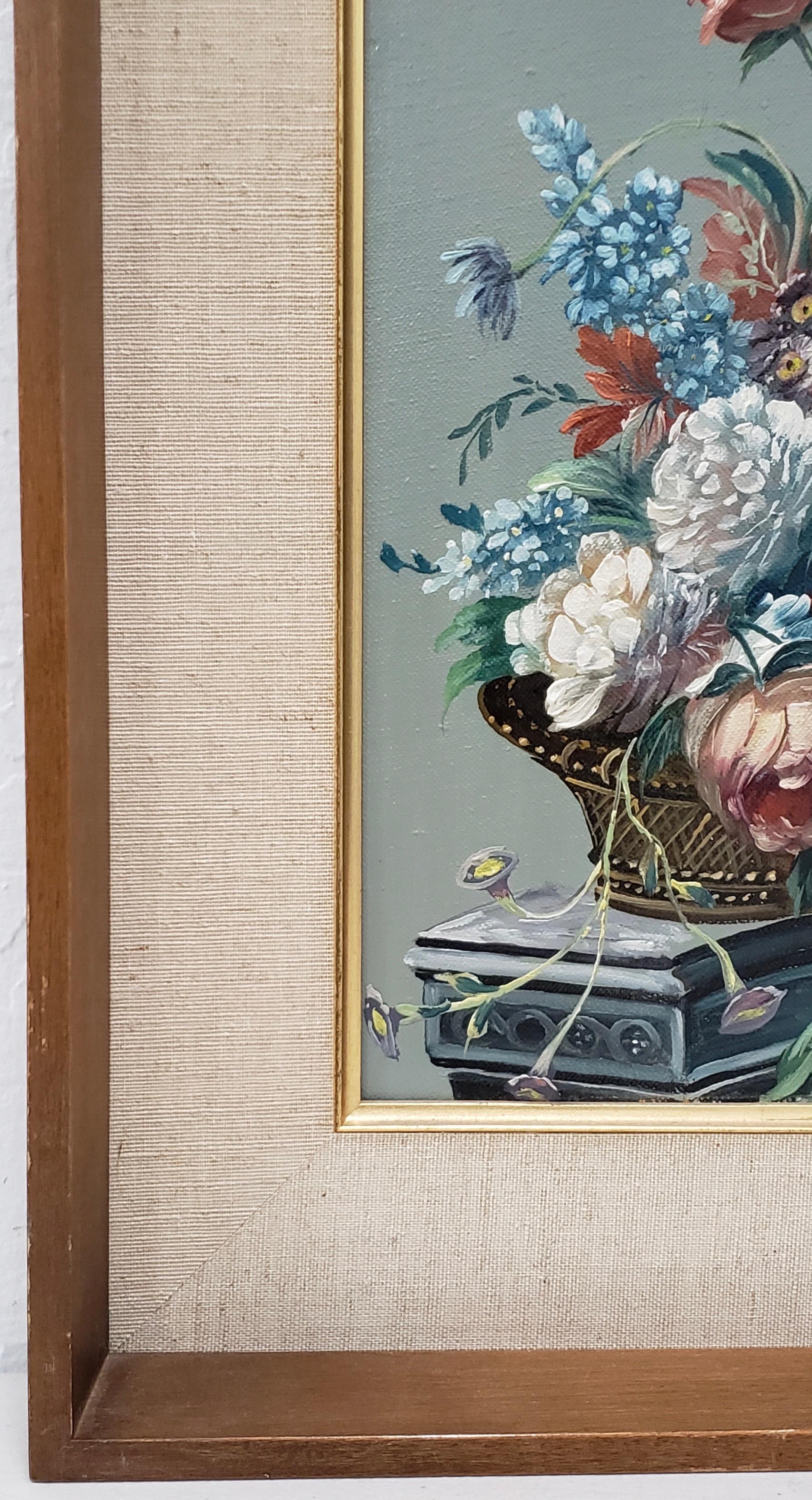 Louis Emiel Chappel (1888-1963) „Floral Stillleben II“ Originalgemälde, ca. 1950 im Angebot 1