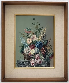 Louis Emiel Chappel (1888-1963) "Floral Still Life" Original Oil Painting c.1950