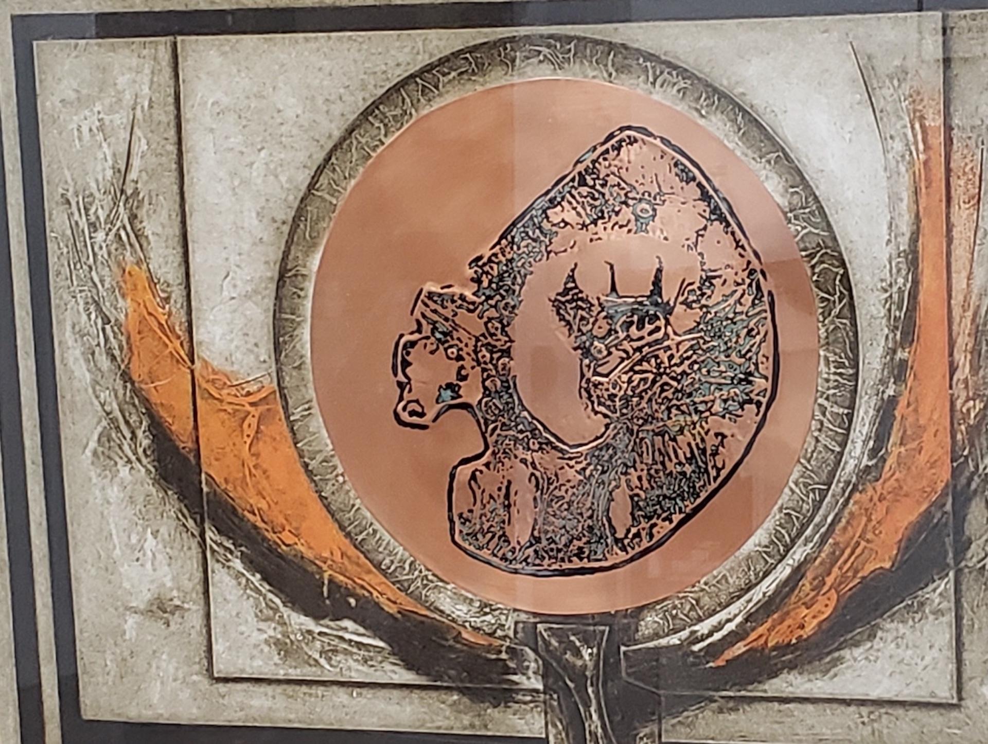 J.B. Thompson „“Foton“ Mixed Media-Radierung mit Kupfer und Aquatinta ca. 1970er Jahre im Angebot 2