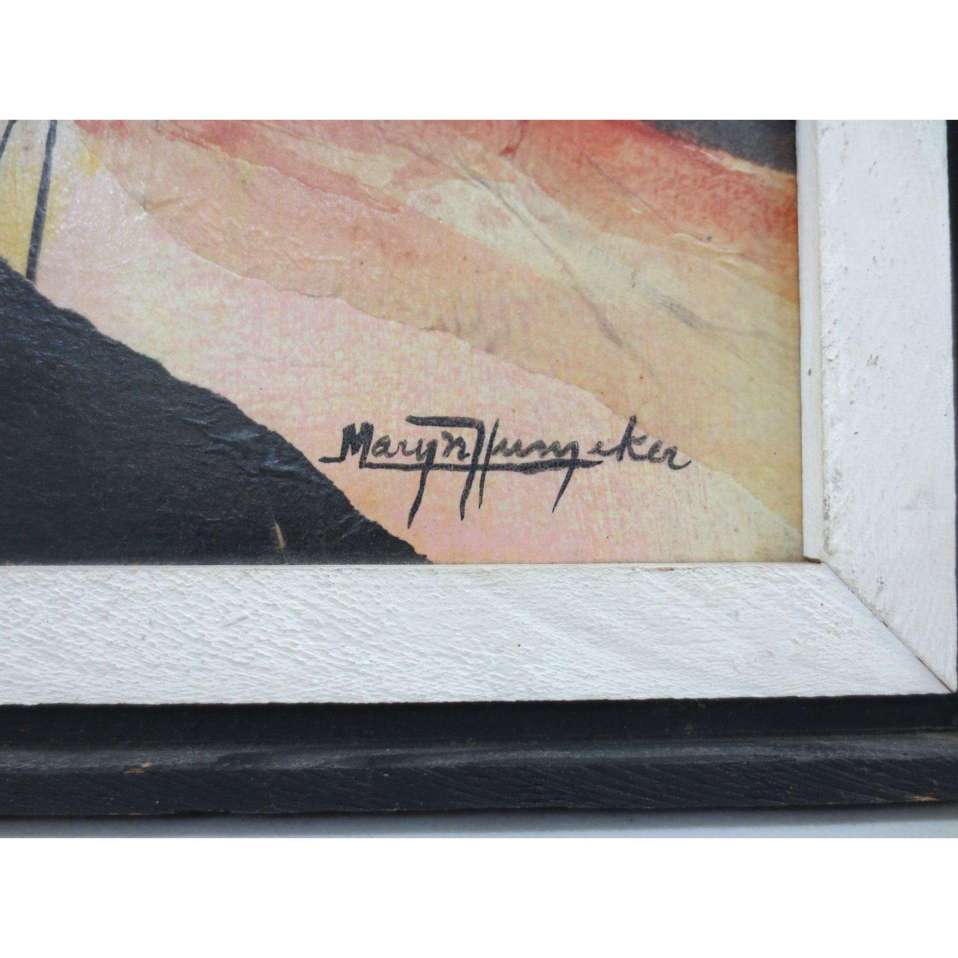 Pintura abstracta vintage en técnica mixta 