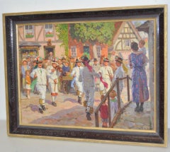 Bavarian Celebration Painting by WRS Stott c.1930s
