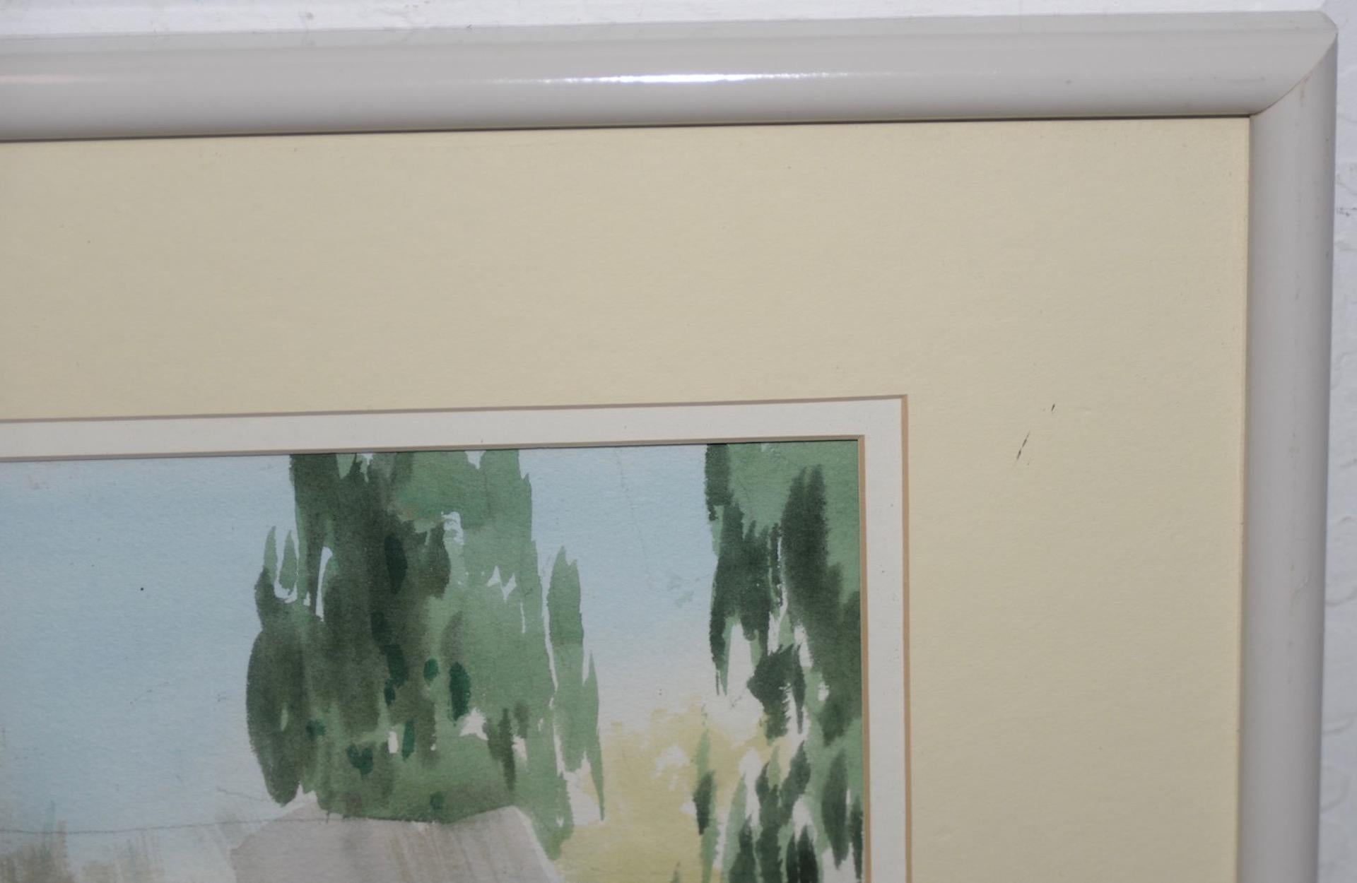 Jake Lee „Tractor in the Barn“ Original-Aquarellgemälde, ca. 1990 im Angebot 3