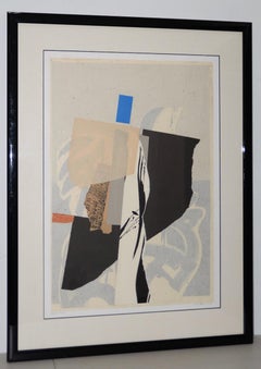 Vintage Late 20th Century Mixed Media Abstract On Paper by H. Munson c.1986