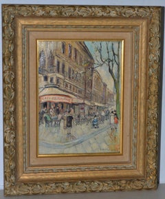 Piet van Beek Pair of European Street Scene Oil Paintings c.1950s