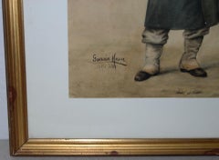 Watercolor Portrait of a Cossack Soldier by Jose Garcia Mesa, Paris 1888