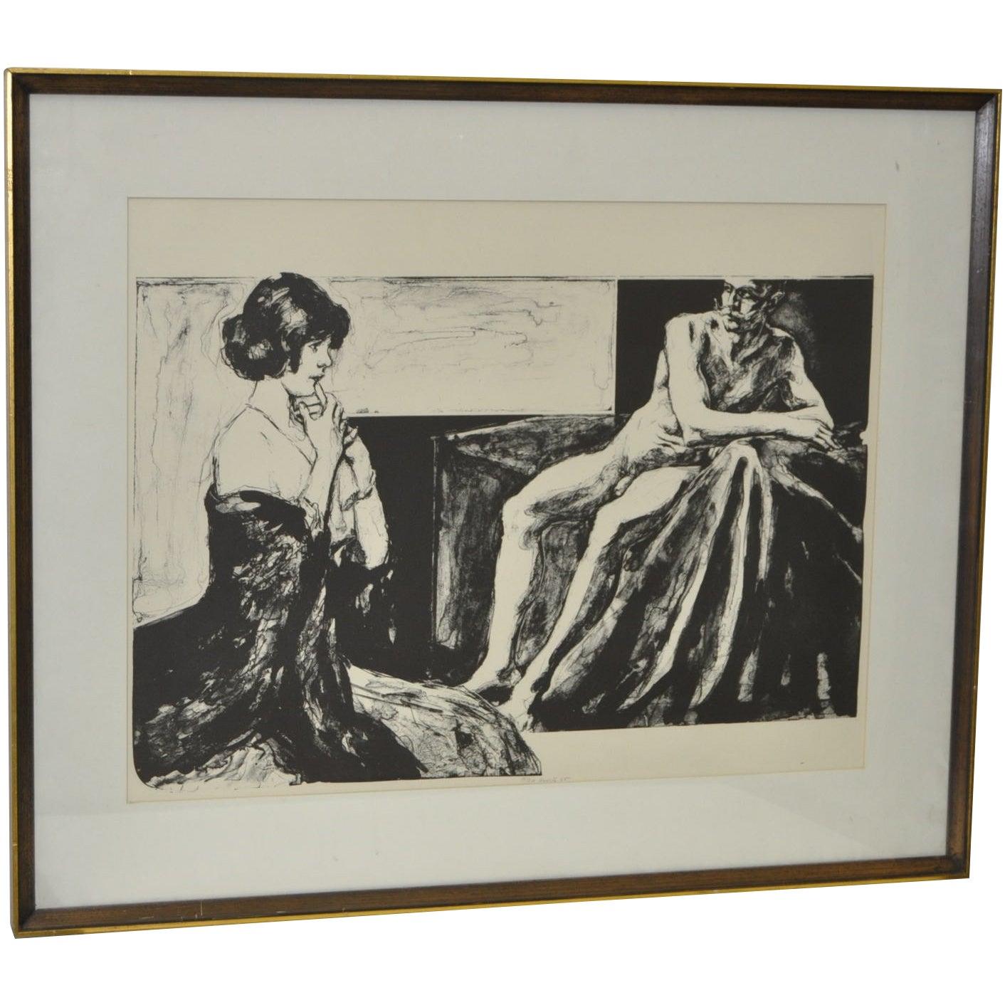 Litografia d'epoca di Gerald Gooch, 1965 circa. 

Firmato e datato in basso a destra. 

Edizione limitata. Questo è il numero 15/20.

Dimensioni 25 1/2" x 19". Dimensioni della cornice 33" x 27". 

Condizioni vintage molto buone (il telaio è incluso