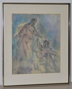 Charles Ware „Mary Magdalene“ Original-Aquarell auf Leinen ca. 1969