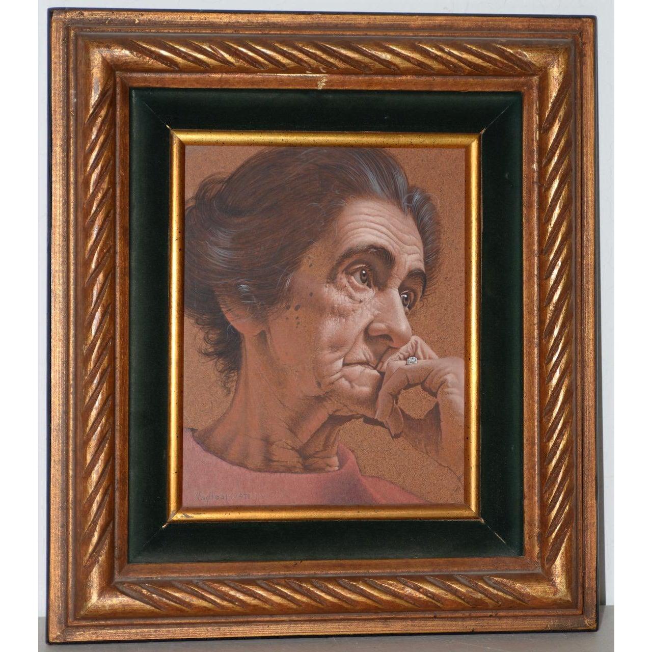 Vasileos Kapousouz Oil Portrait of Woman c.1971