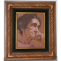 Vintage Vasileos Kapousouz Oil Portrait of Woman c.1971