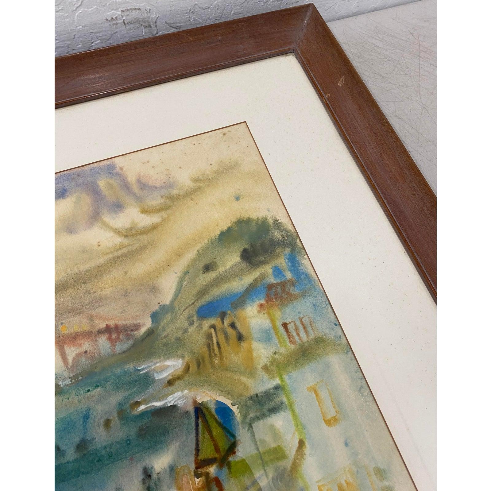 Betty Guy San Francisco Skyline Watercolor c.1950 For Sale 4