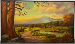 Vintage Paul Arndt (1881-1978) Large Scale Mountain Landscape C.1951