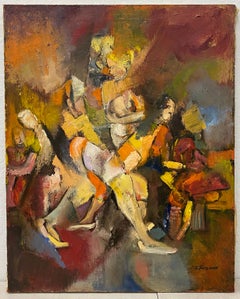 Edward George (Eddie) Bisone Mid Century Abstract Painting c.1960