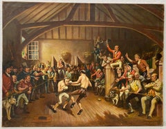 Arthur Sheppard "Stable Bout" Original Oil Painting C.1930