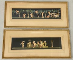 Classical Frieze Paintings "Working Putti, Wine and Metals" by Vincenzo Bisogno