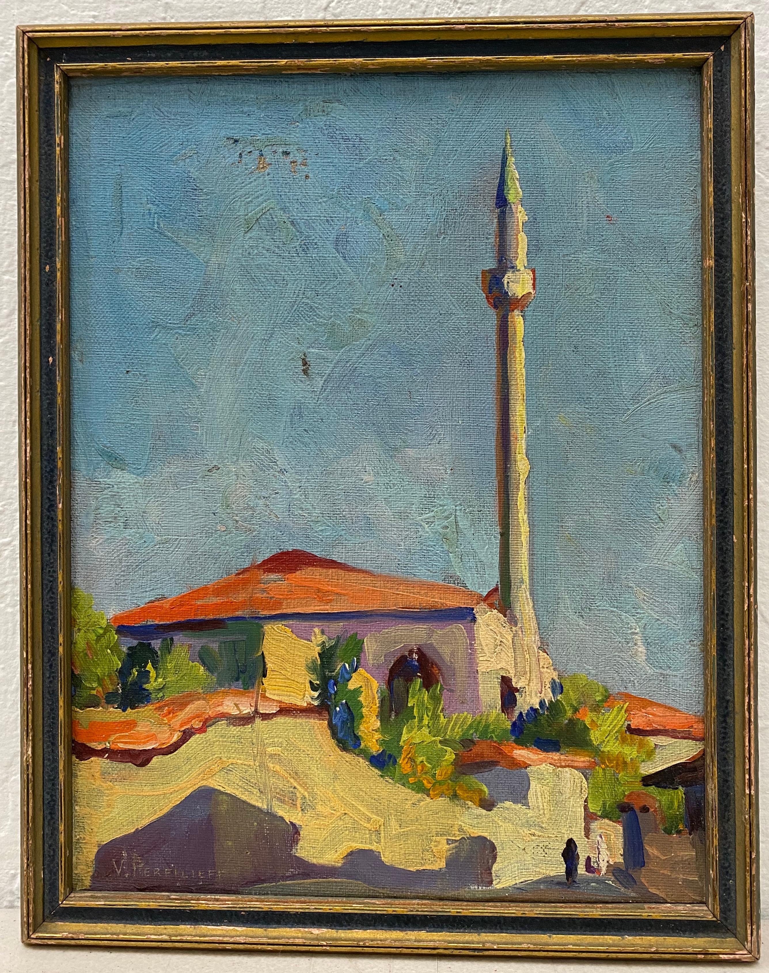 Vladimir Perfilieff "North African Architecture With Figures" Original Oil Painting C.1930

Original oil on board

Dimensions 7" wide x 9" high

The frame measures 7.75" wide x 9.75" high

Signed in the lower left corner

The painting is in good