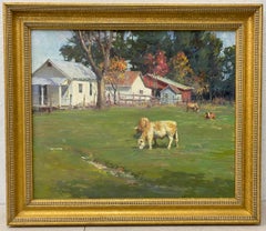 Vintage Marlin Linville "The Sunlit Pasture" Original Oil Painting C.1990