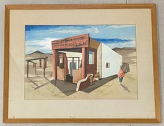 John Skolle Original Gouache on Paper New Mexico Landscape c.1940